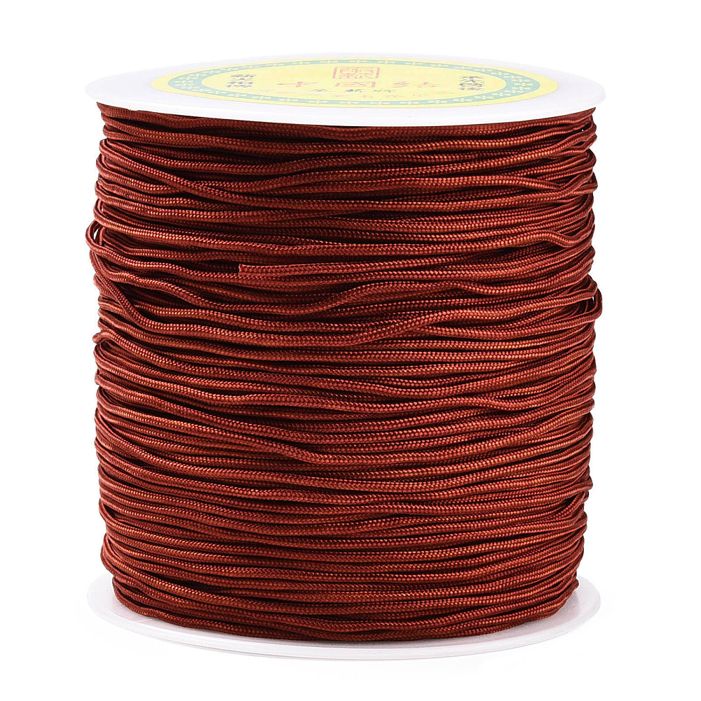 Fil de jade de diamètre 1,5mm, Marron, 110 mètre la bobine
