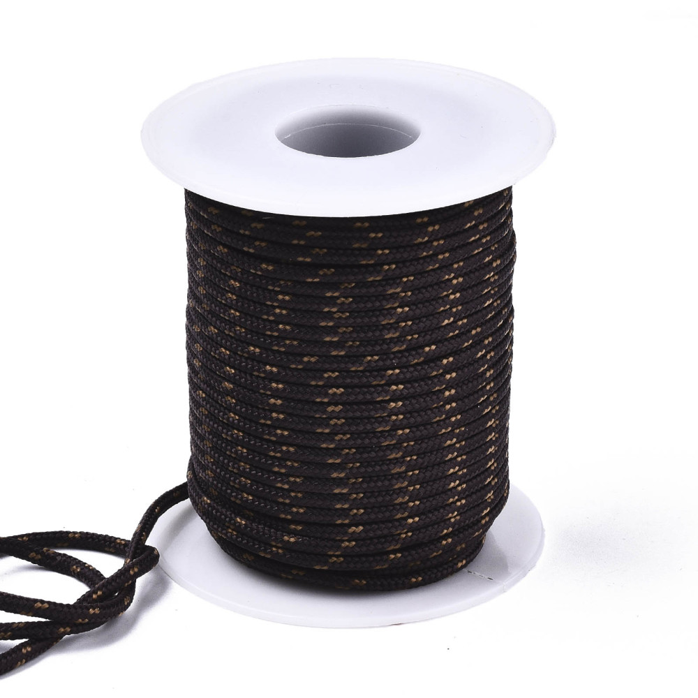 [OCOR-N006-002B-02] Découpe de Paracorde, nylon, marron avec taches beiges, rond, diam 2mm - le mètre