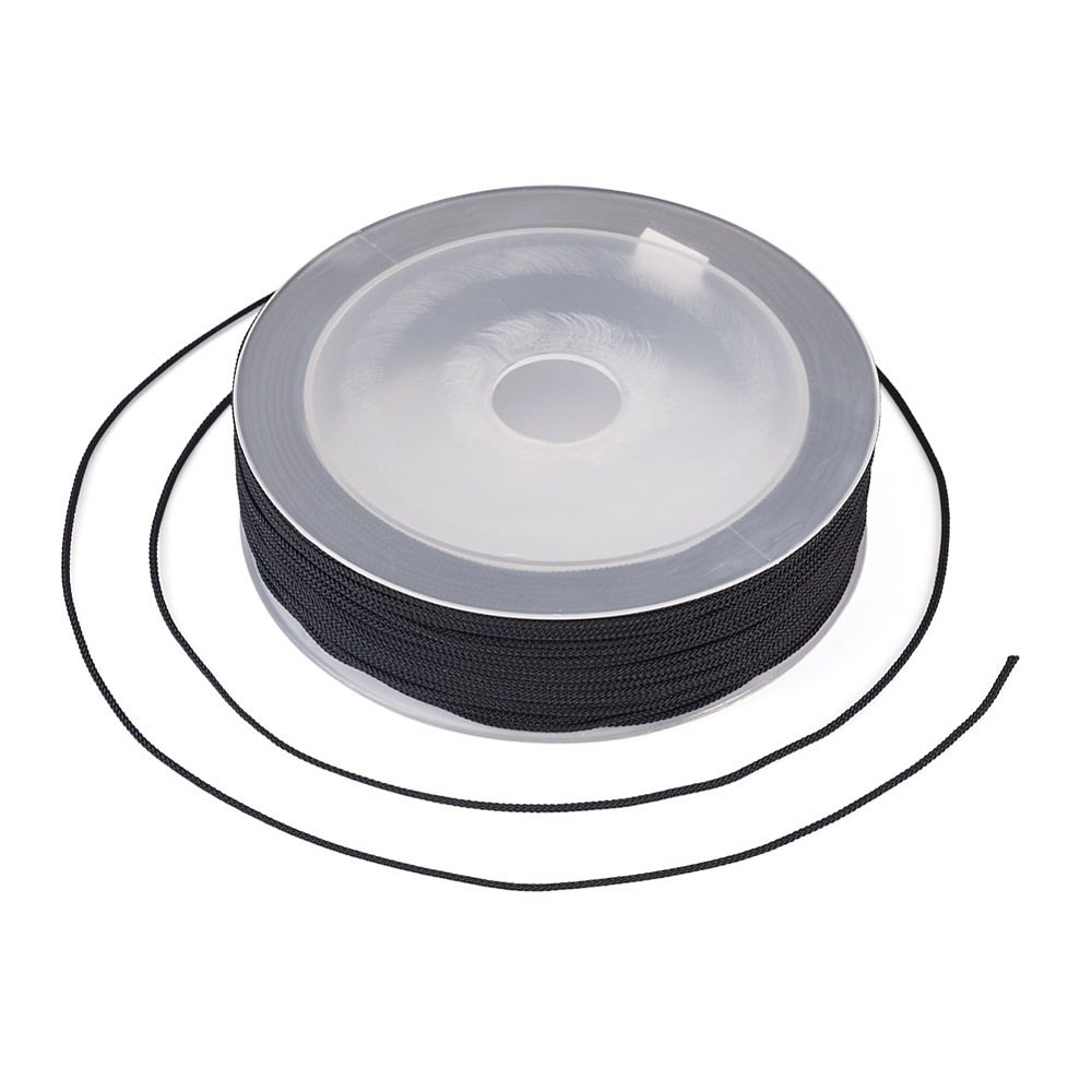 Fil de jade de diamètre 1mm, NOIR, bobine de 45m