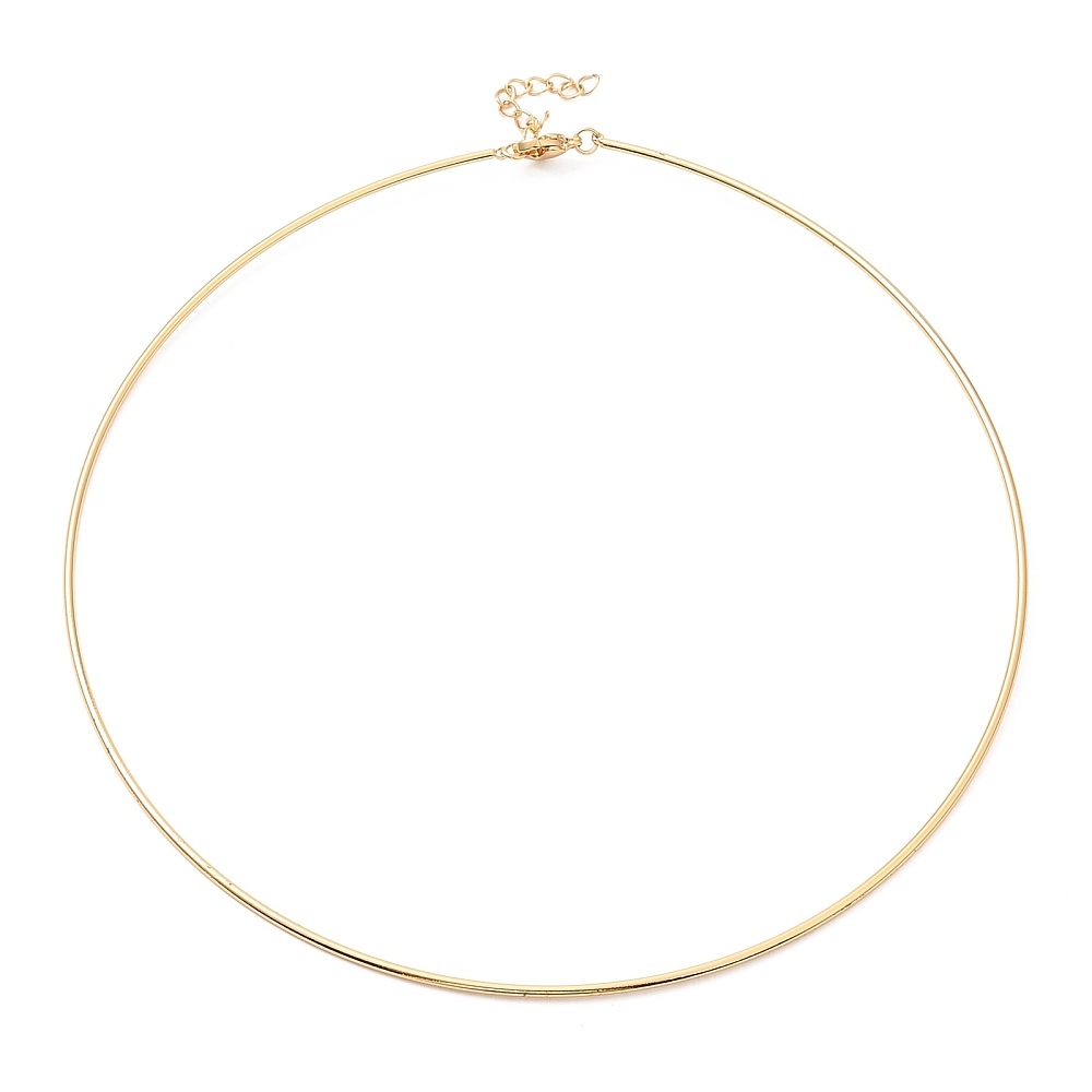 [STAS-D084-32G] Collier tour de cou INOX doré, avec fermoir et chaîne de sécurité, 12,7cm, épaisseur 1,5mm