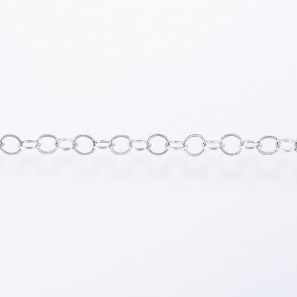 [CHS-H007-58P] Chaîne en INOX argenté, chaîne belcher, 3,0x2x0,3mm, au mètre
