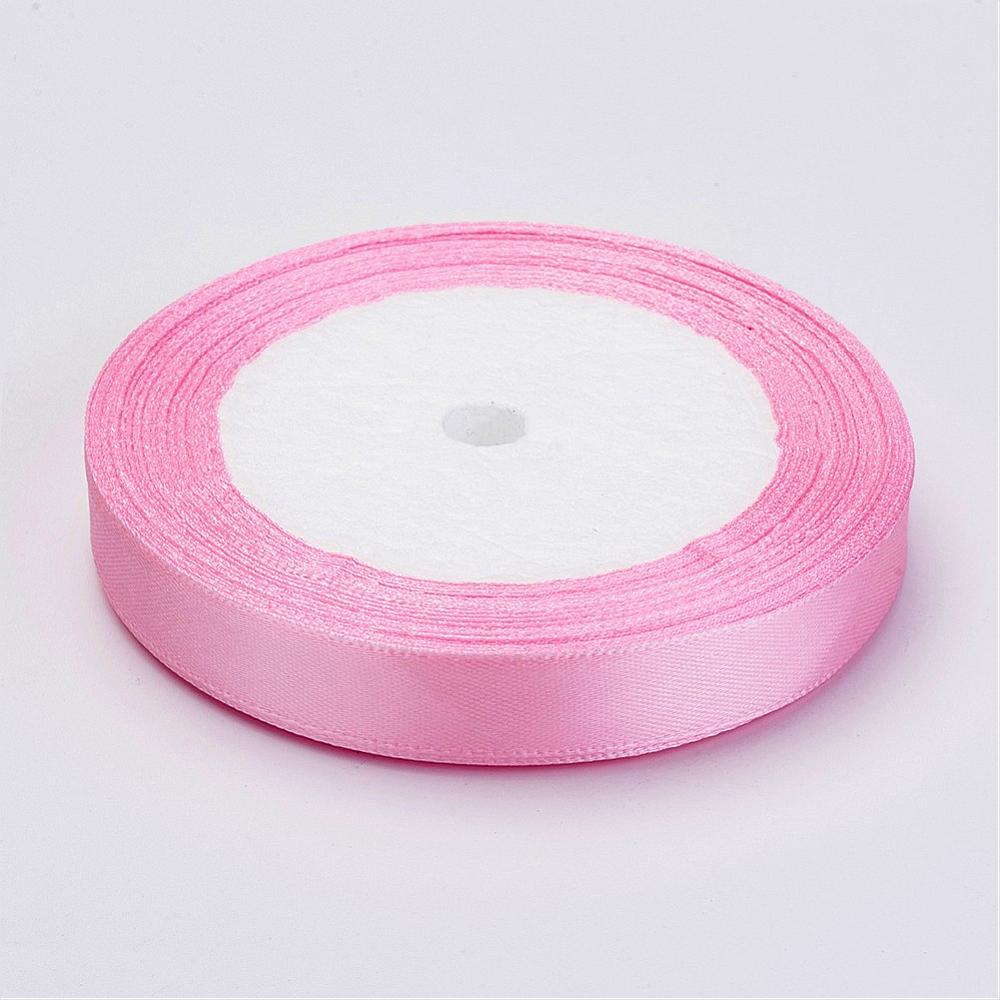 [RC12mmY004] Ruban de satin 12mm, rose clair, la bobine de 23 mètres