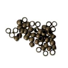 Perle à écraser 2mm bronze, compatible fil 0,5mm