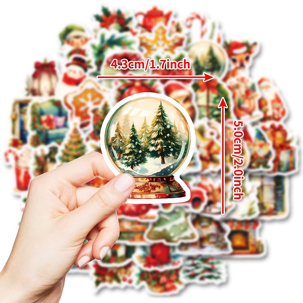[DIY-P085-11] Stickers thème veille de NOËL, env. 40~52mm, à l'unité