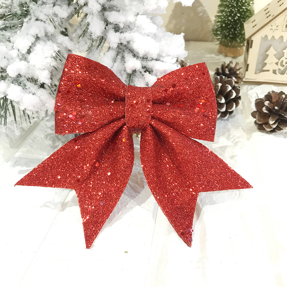 [FIND-N005-04F] Décorations/ornement Noël, nœud papillon en mousse, rouge scintillant, 140x165x13mm, x2 pièces