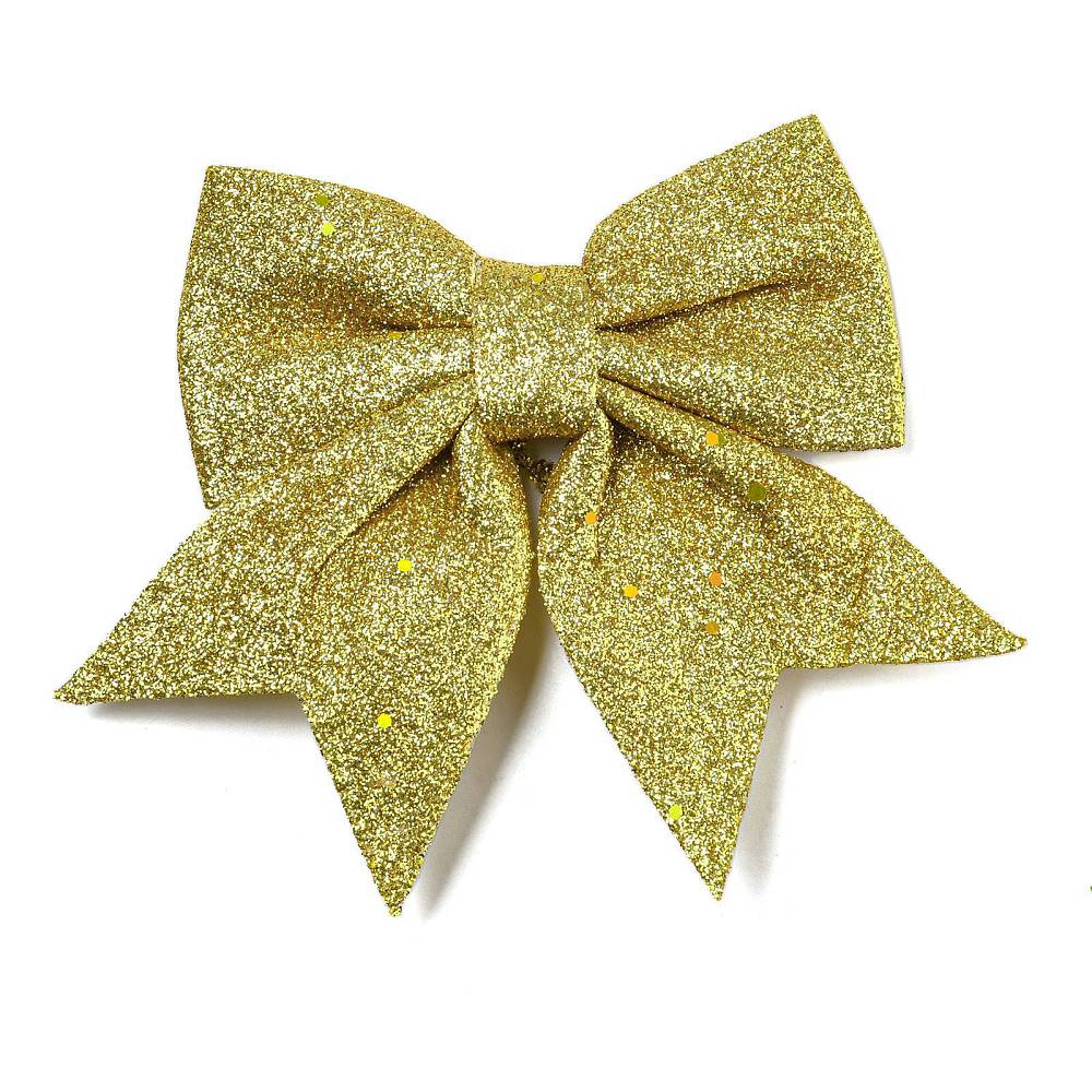 [FIND-N005-04B] Décorations/ornement Noël, nœud papillon en mousse, doré scintillant, 140x165x13mm, x2 pièces