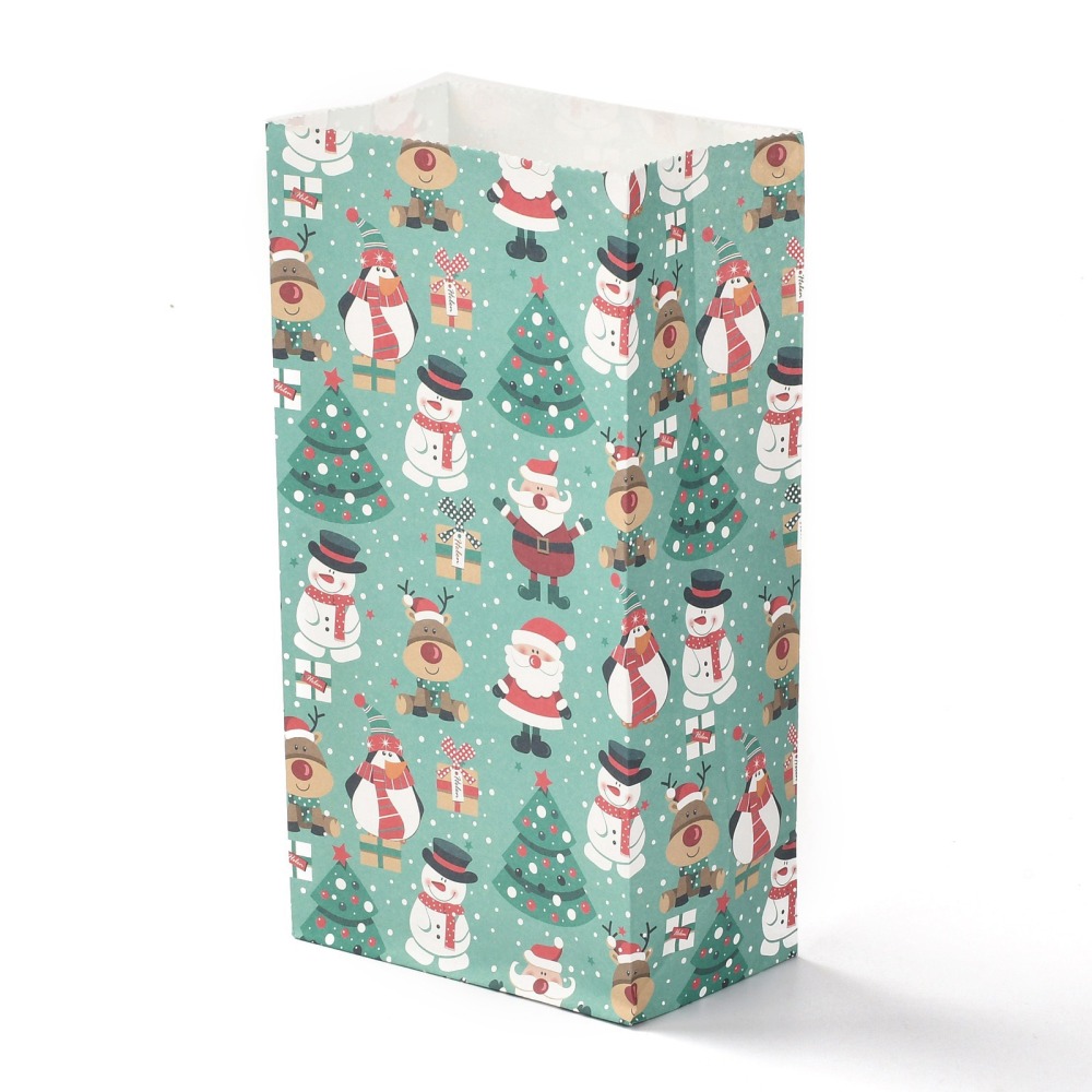 [CARB-G006-01G] Sac en papier kraft, modèle de bonhomme de neige, 12x7,5x23cm