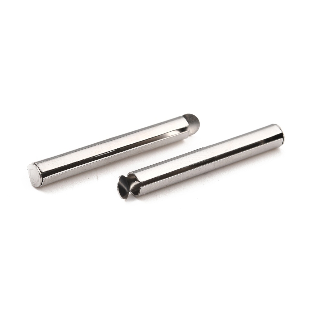 Fermoir tube coulissant INOX argenté, 30x4mm, diam. int. 3mm, à l'unité