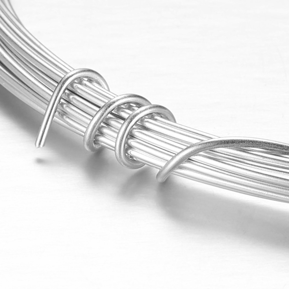[AW-D009-1,5mm-10m-01] Fil en aluminium, argenté, 15 jauge, 1,5mm, 10m/rouleau
