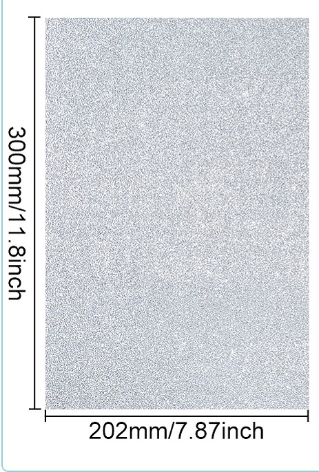 [DIY-WR0004-90A   ARGENTE] Feuille caoutchouc mousse pailletée, 295x202x2mm, ARGENTÉ, l'unité