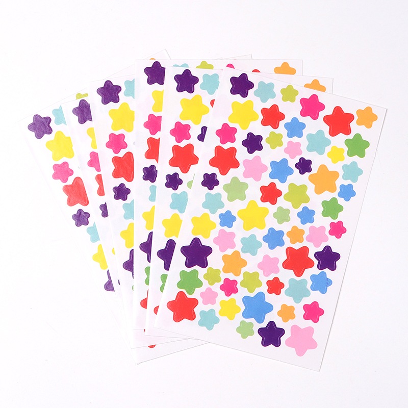 [AJEW-L053-03] Stickers autocollants, motifs étoiles, couleurs mixtes, 15x9,4cm, la feuille