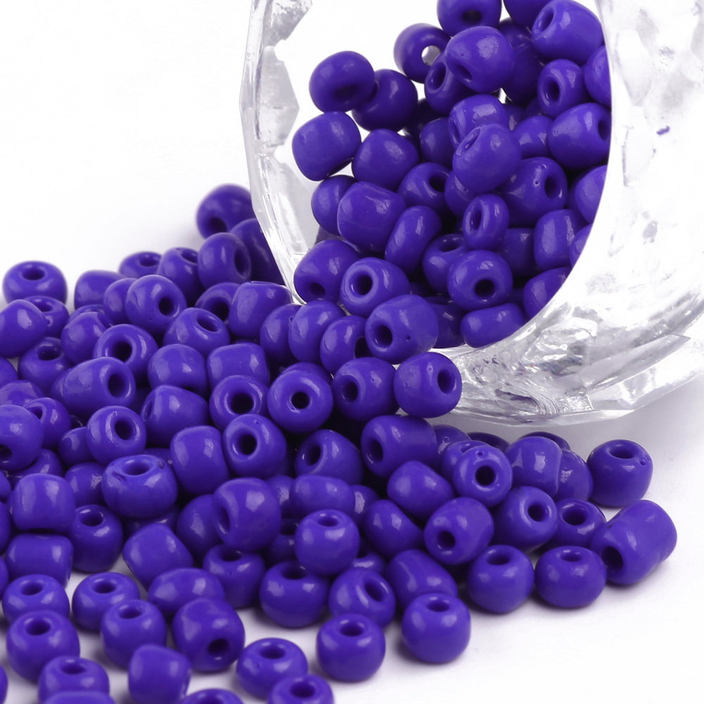Perles de rocaille OPAQUES, TAILLE 4mm, trou 1,5mm, BLEU FONCÉ, sachet 12 gr.