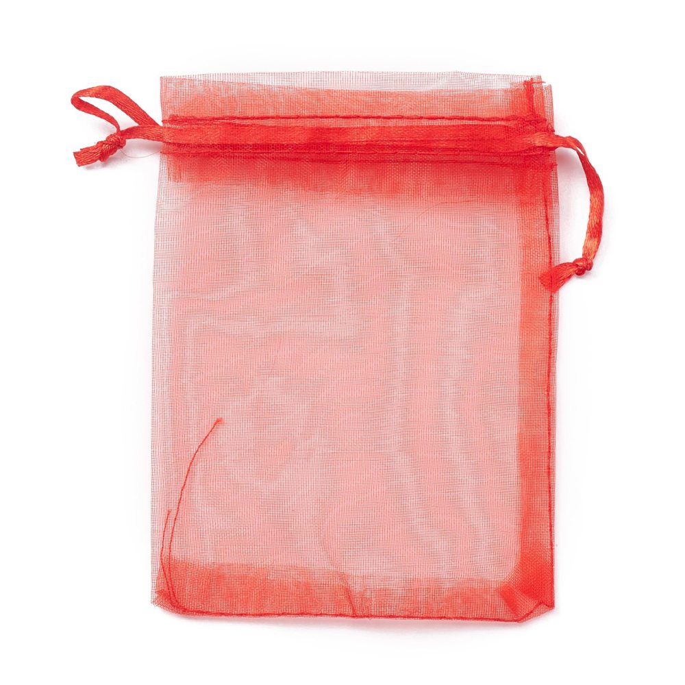 Pochette cadeau en organza, rouge, 12x9 cm