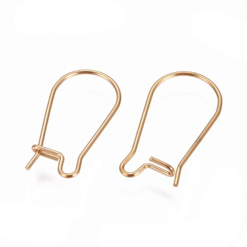 Boucles d'oreilles créoles en INOX doré, placage ionique, 20x10x0,7mm, l'unité