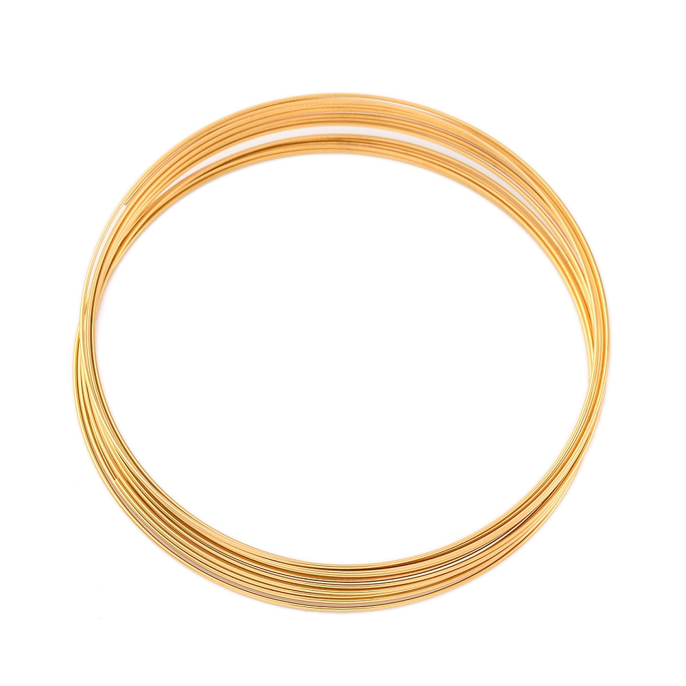 [TWIR-G002-01G] Bracelet en fil mémoire de forme en INOX doré, 14 tours, épais. 0,5mm, diam. 6cm, bobine de 2,8 mètres