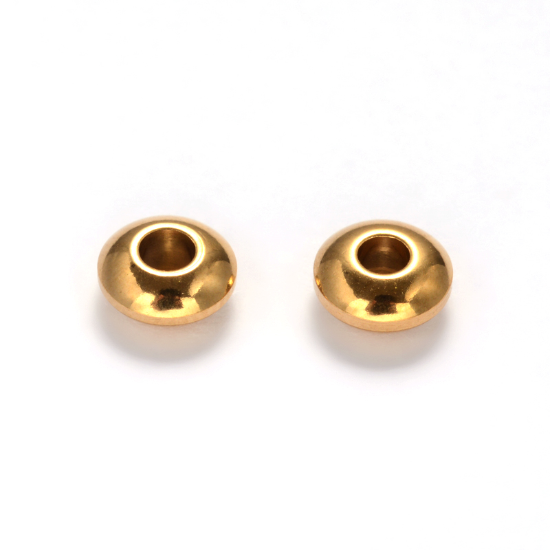 Séparateur INOX doré, placage ionique, soucoupe, 6x3mm, trou 2mm, l'unité