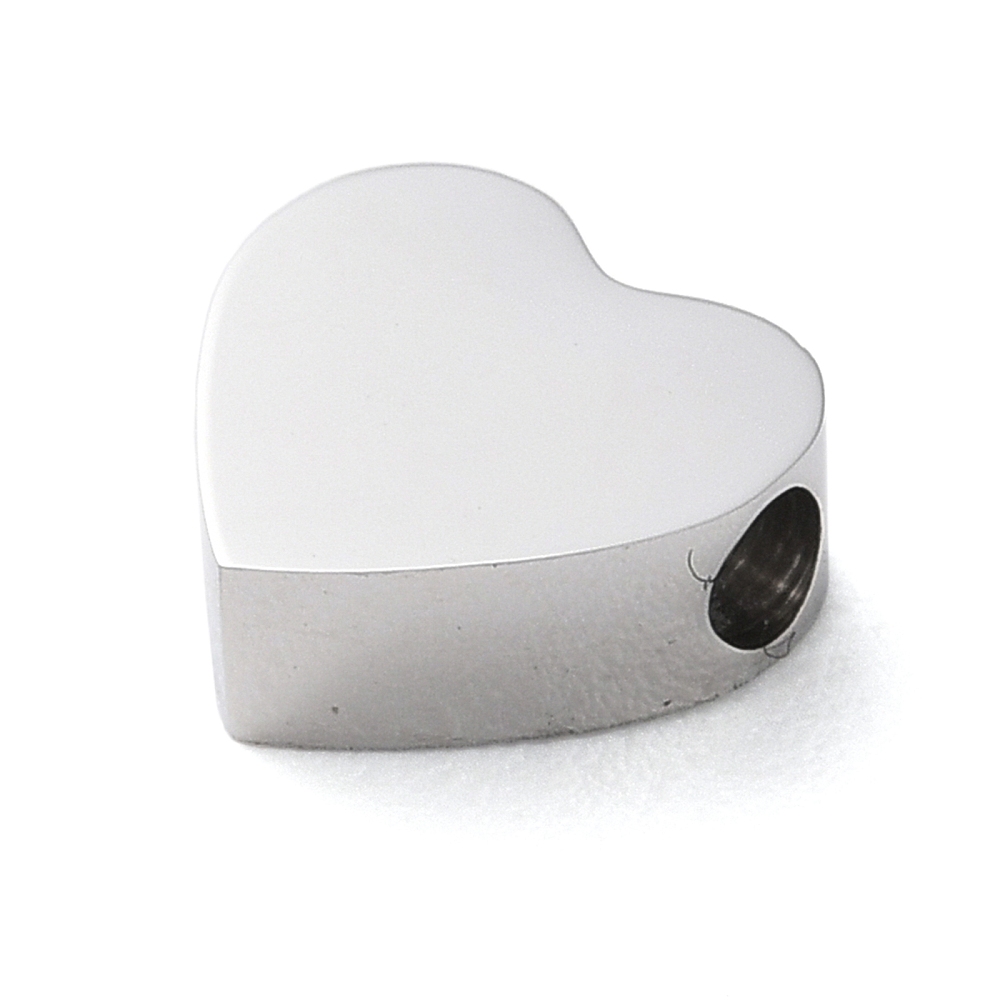 [STAS-N104-03P] Perle en INOX argenté, coeur lisse, 7,5x8x3mm, trou 2mm, l'unité