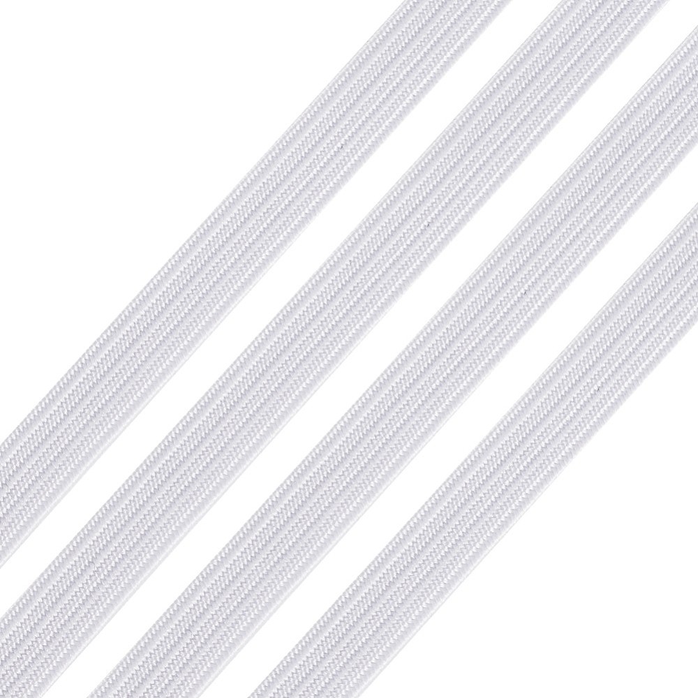 [EC-R030-10mm-01] Cordon/bande élastique BLANC, plat, largeur 10mm, au mètre