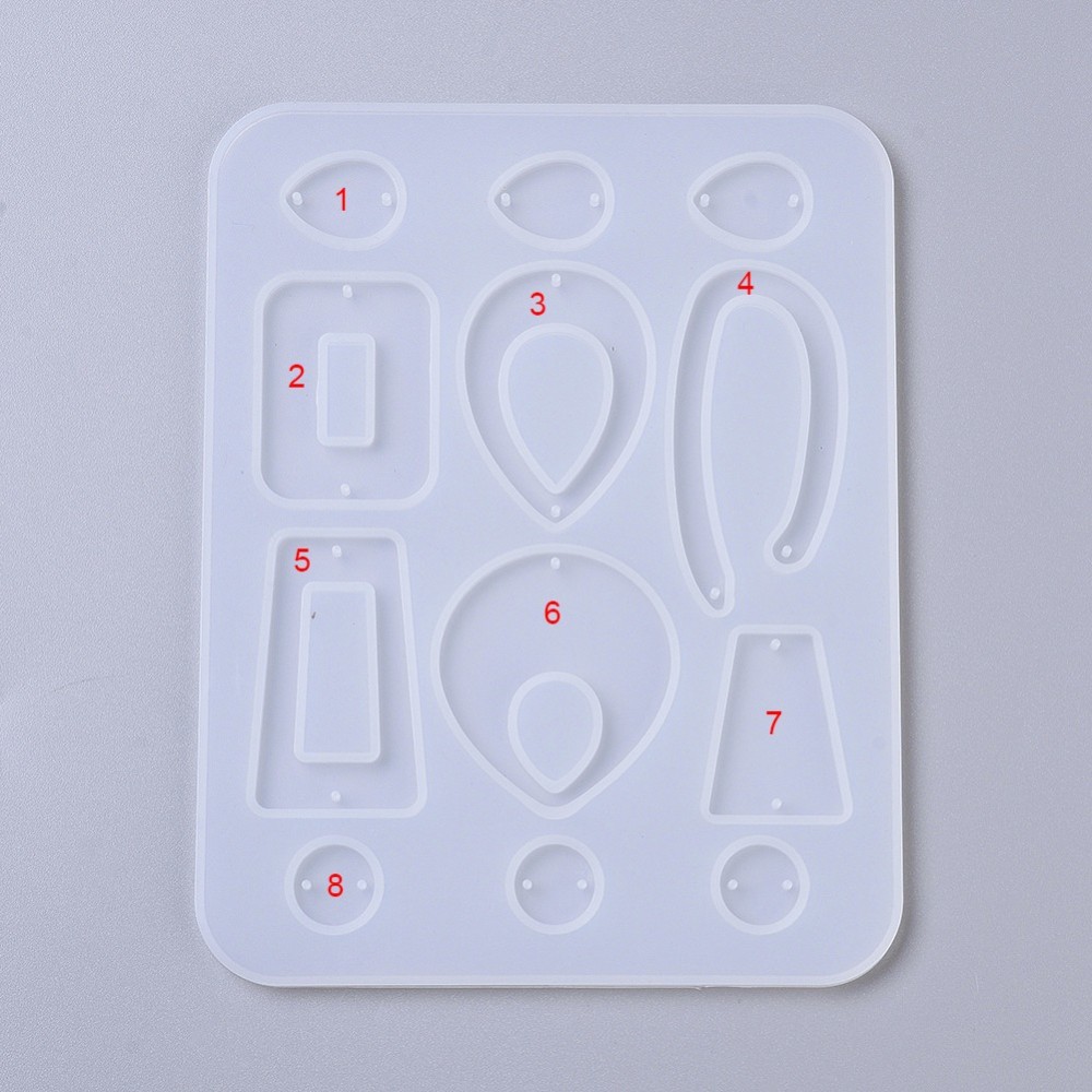 [DIY-L023-31] Moule en silicone, plaque pour bijoux, 156x122x4mm, trou 1,5mm