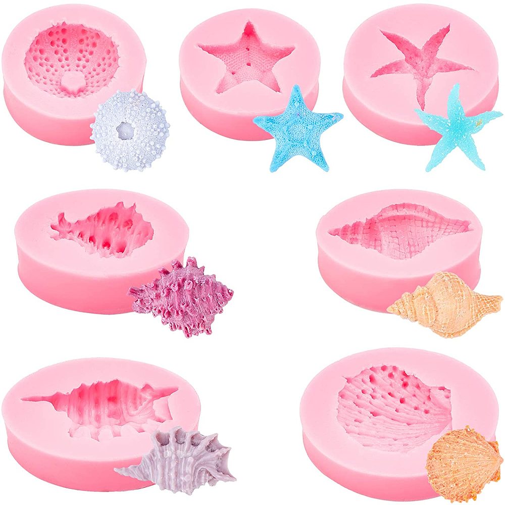[DIY-GA0001-55] Moule en silicone, coquillage, modèles différents, 79x62,5x15,5mm, taille intérieure 49,5x44,5 mm, l'unité