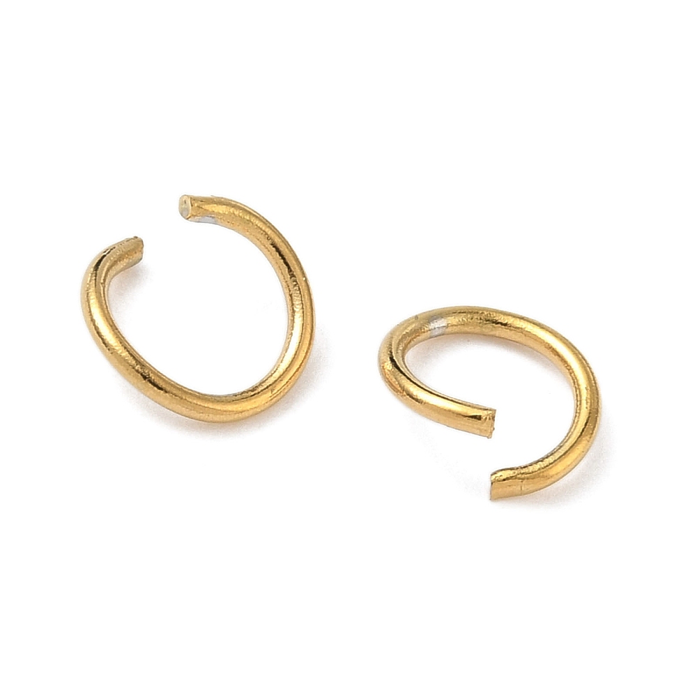 [STAS-Z150-01D-G] Anneau simple ouvert en INOX doré, placage ionique, plaqué or 18k, 8x1mm, unité