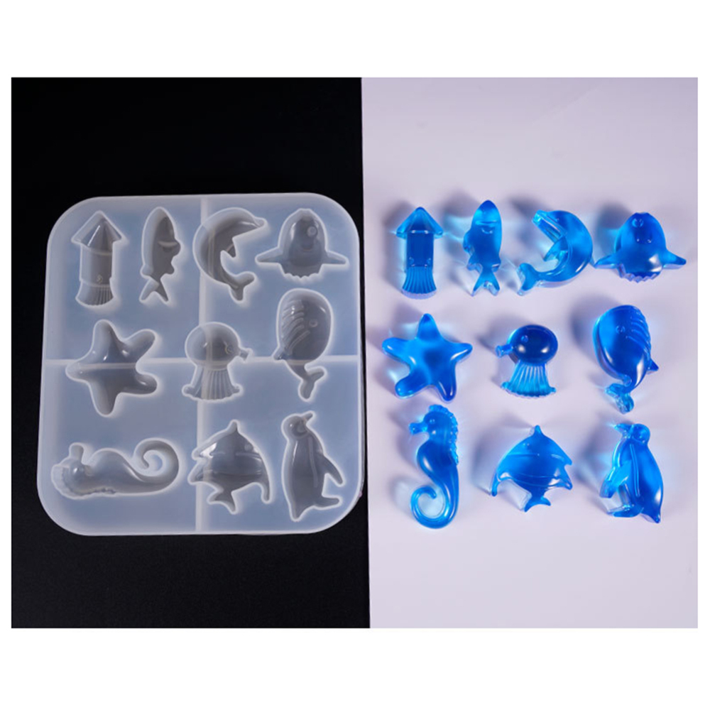 [DIY-E010-01] Moule en silicone, style océanique, 13,8x15x1,9 cm