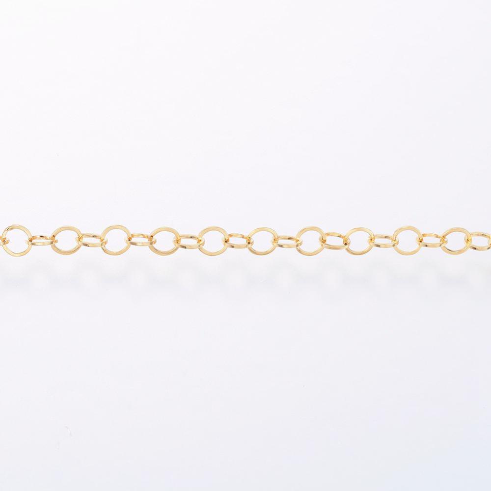 [CHS-H007-58G] Chaîne en INOX doré, placage ionique, chaîne belcher, 3,0x2x0,3mm, au mètre