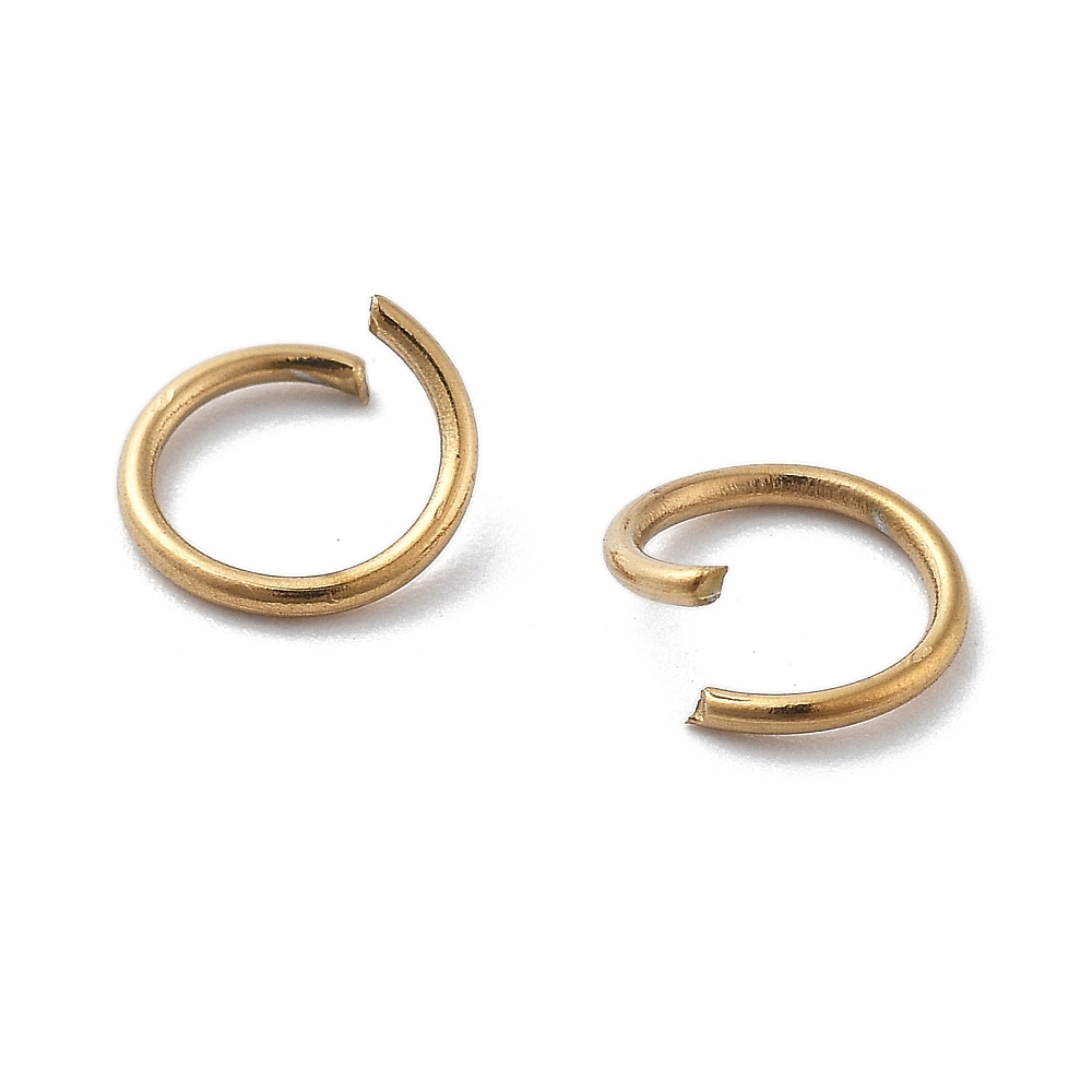 [STAS-M081-01G-01] Anneau simple ouvert INOX doré, placage ionique, 7x0,8mm, à l'unité