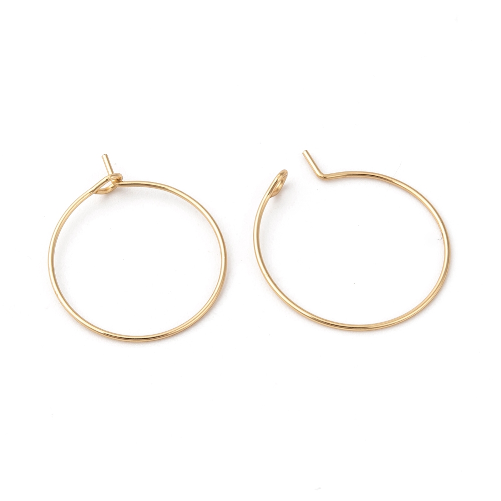 Boucle d'oreille créole INOX doré, plaqué or 18k, 45x0,8mm, l'unité