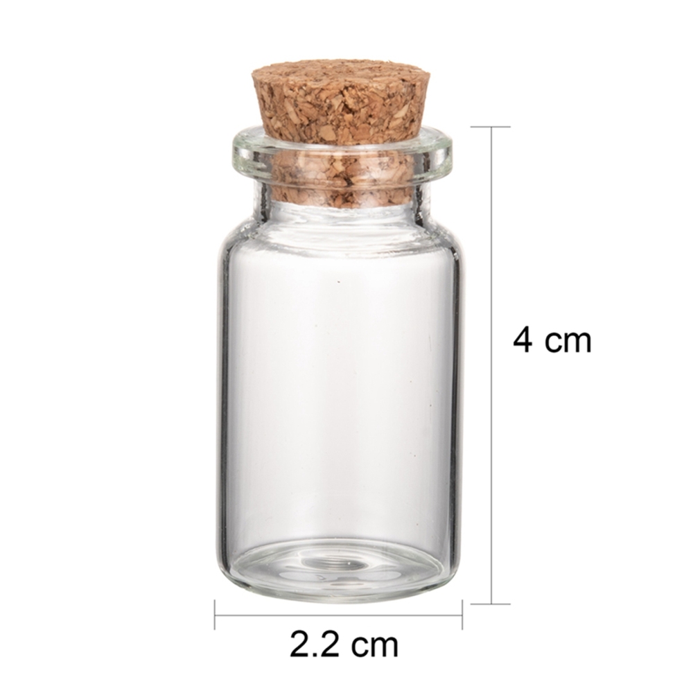 [AJEW-H004-7-1] Fiole en verre avec bouchon en liège 40x22mm, ouverture 1,3cm, 10ml, l'unité
