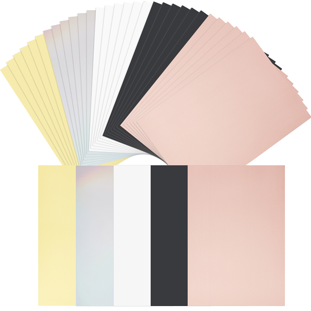 Feuille de papier cartonnée A4 métallisé, 298x210x0.2mm, coloris au choix, unité
