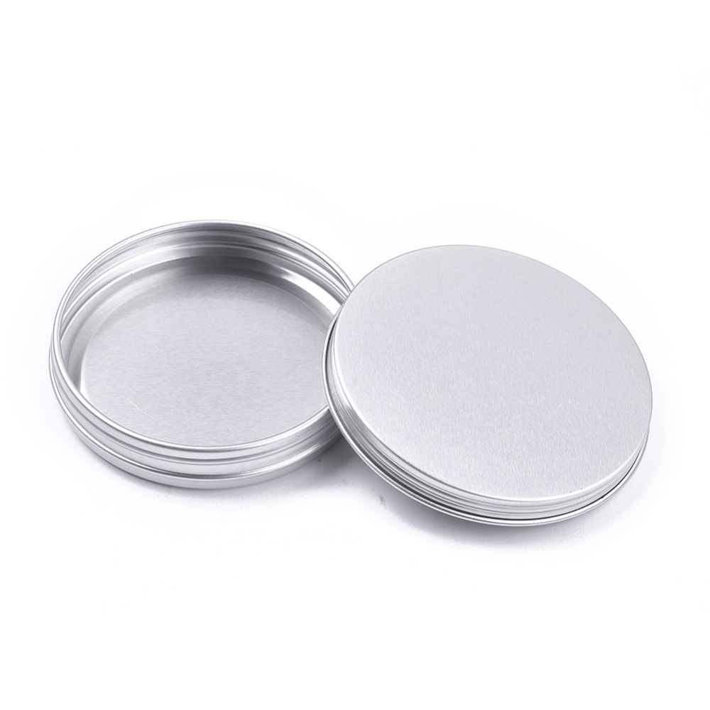 [CON-F006-19P] Boîte/contenant en aluminium, ronde, grise, 7,5 x 1,4cm, l'unité