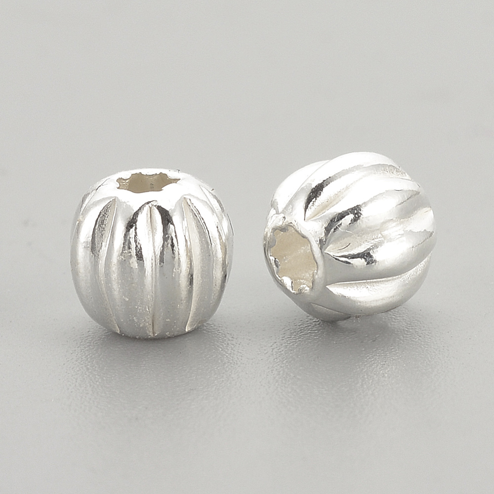 [STER-S002-14-5mm] Perle séparateur en argent S925, ronde, 5x4,5mm, trou 1,5mm, l'unité