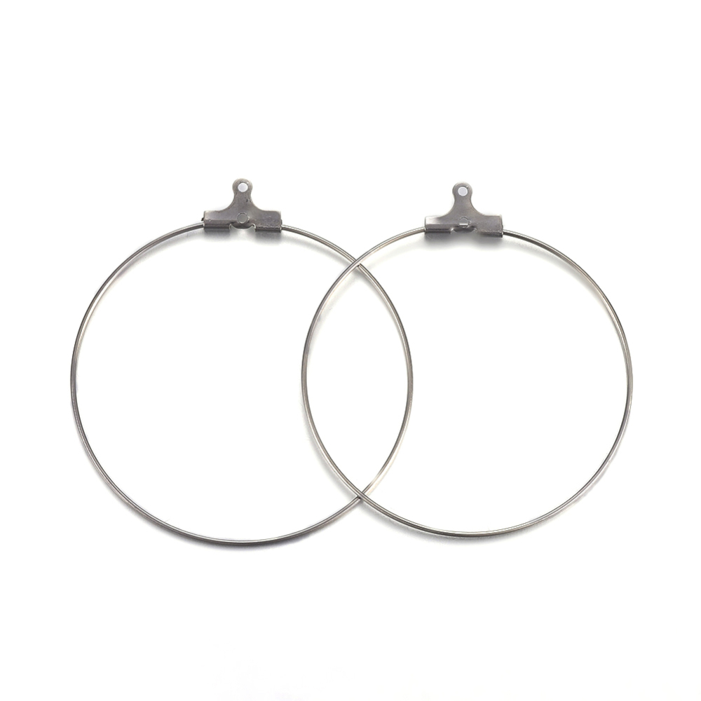 [STAS-F191-09P-D] Boucle d'oreille créole INOX argenté à suspendre, 40x0,7mm, trou 1mm, l'unité