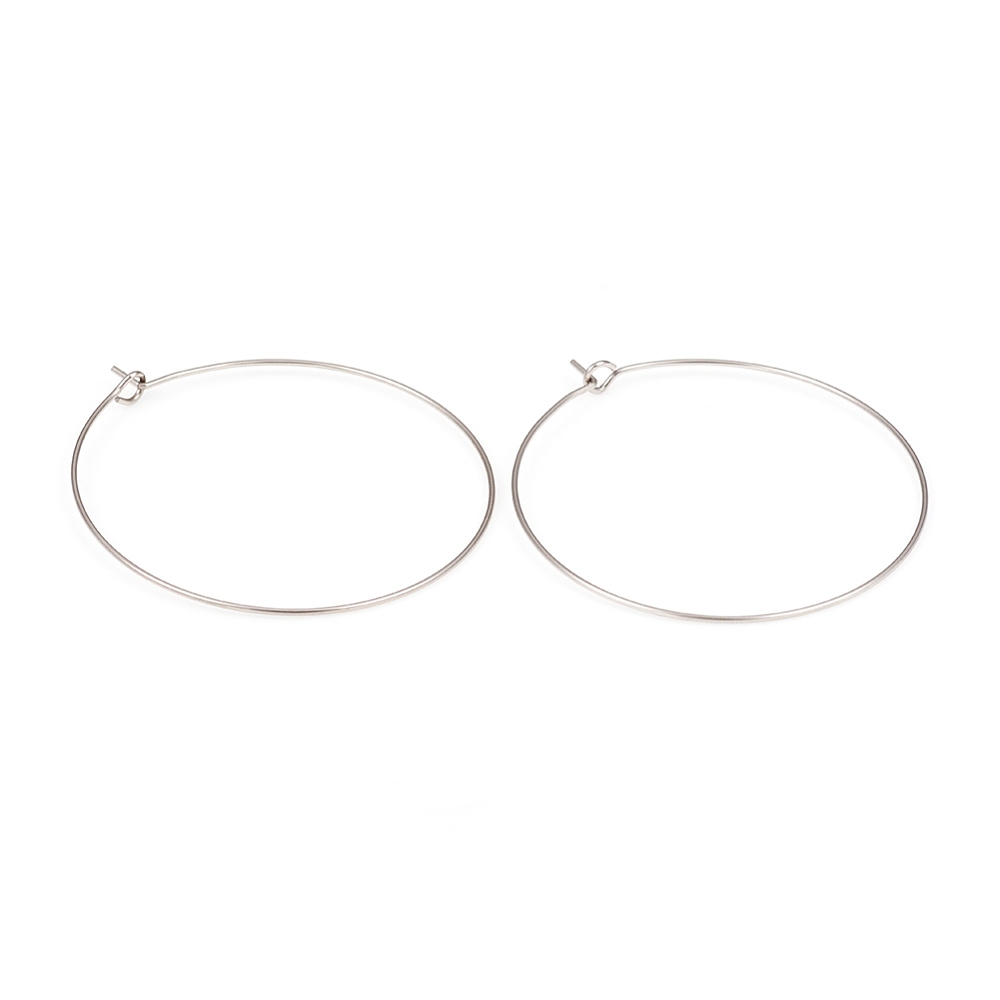 [STAS-G229-07P-07A] Boucle d'oreille créole INOX argenté, 50x0,8mm, l'unité
