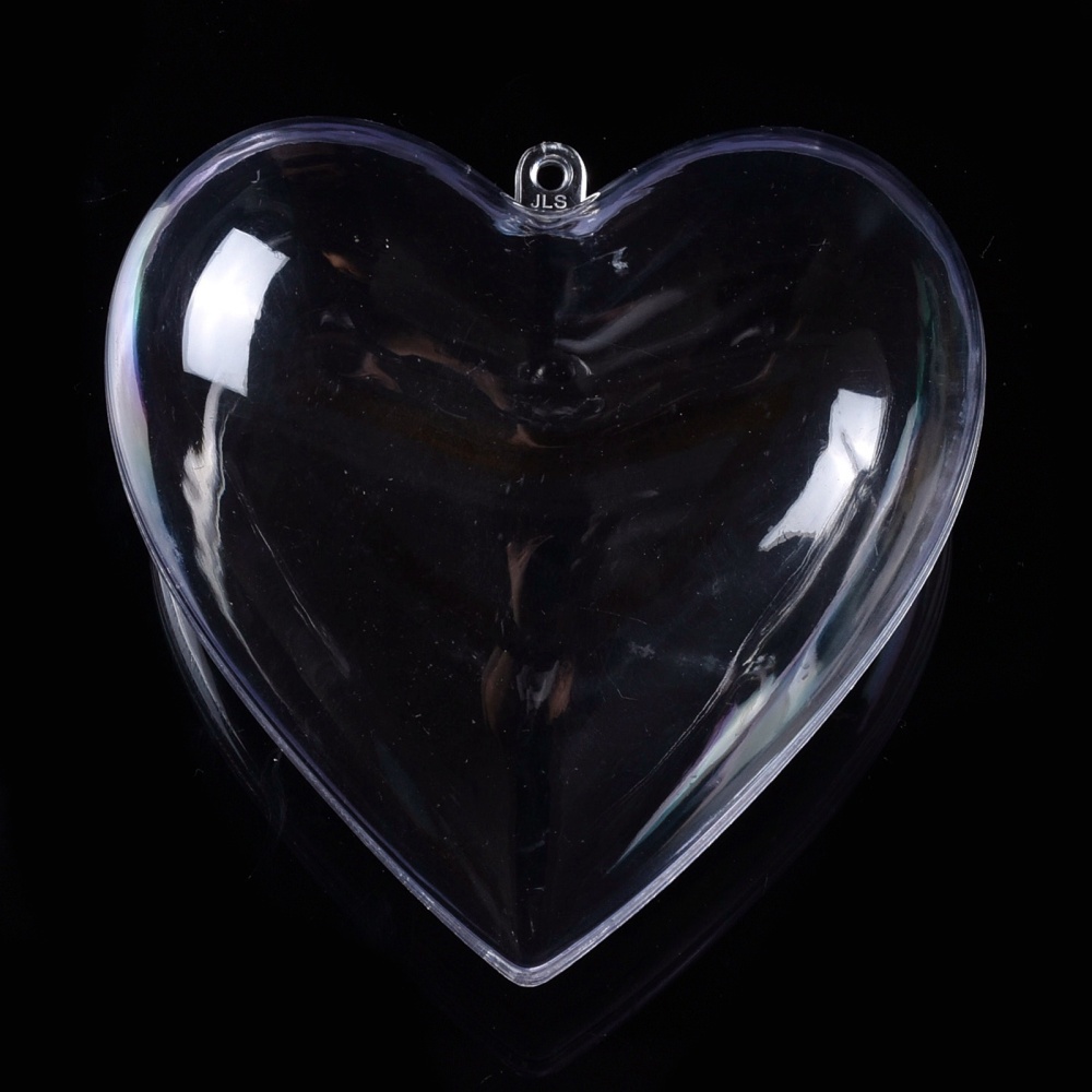 [CON-K007-01C] Coeur en plastique transparente, 2 parties, diamètre 78x79x46mm