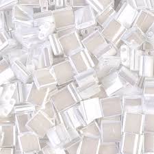 [TL420-TB] Perles Miyuki Tila 5mm, white pearl, tube 7.2gr