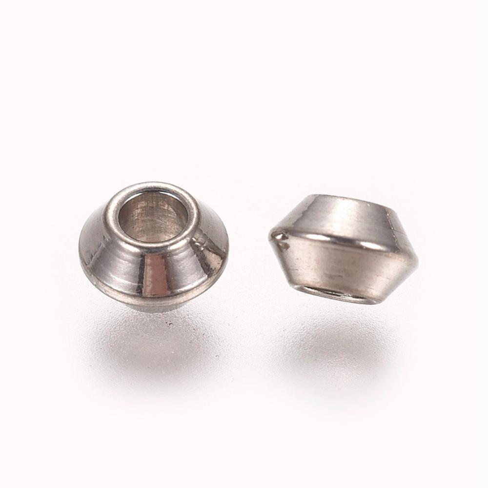 Séparateur INOX argenté, soucoupe, 4x2,5mm, trou 1,6mm