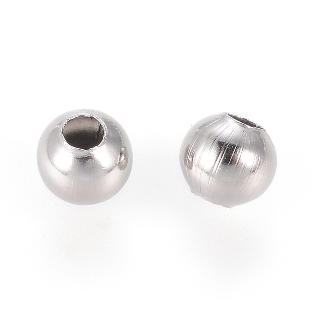 Séparateur INOX argenté, rond, 4x3mm trou 1.5mm