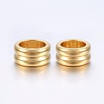 Perle cache noeud en laiton couleur or, rondelle, diam. 12mm, ép. 7mm, trou 6,5mm