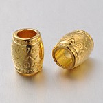 [K08C X-K08C3011] Perle cache noeud laiton doré, colonne décor géométrique, 8x6,5mm, trou 4mm, l'unité