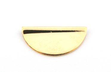 Perle en laiton plaqué or, demi-rond, 20x10x2mm, trou 1.5 mm